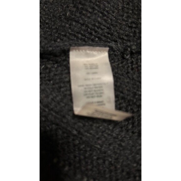 SIONI STUDIO Black Gray Whipstitch Patchwork Cardigan Sweater Big Buttons Large - Picture 8 of 8